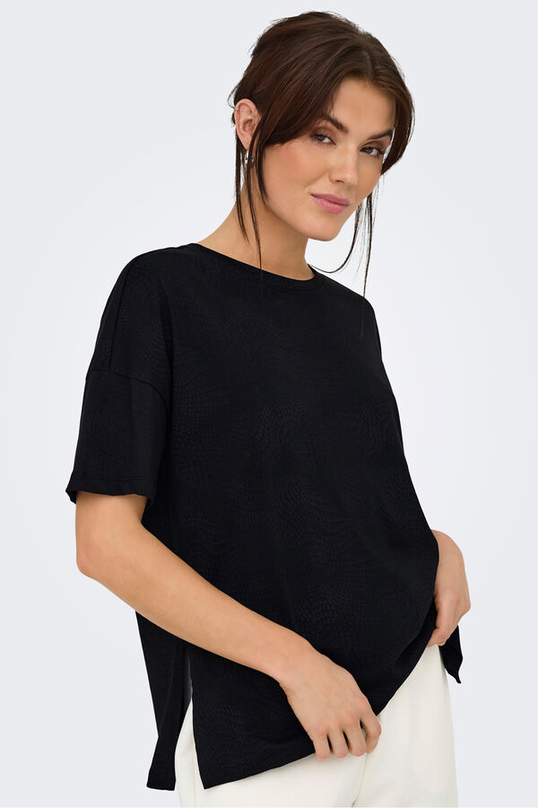 Only Play Playera deportiva de gran tamaño negro