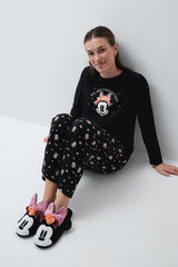 Women'secret Pantuflas de casa Minnie Halloween negro