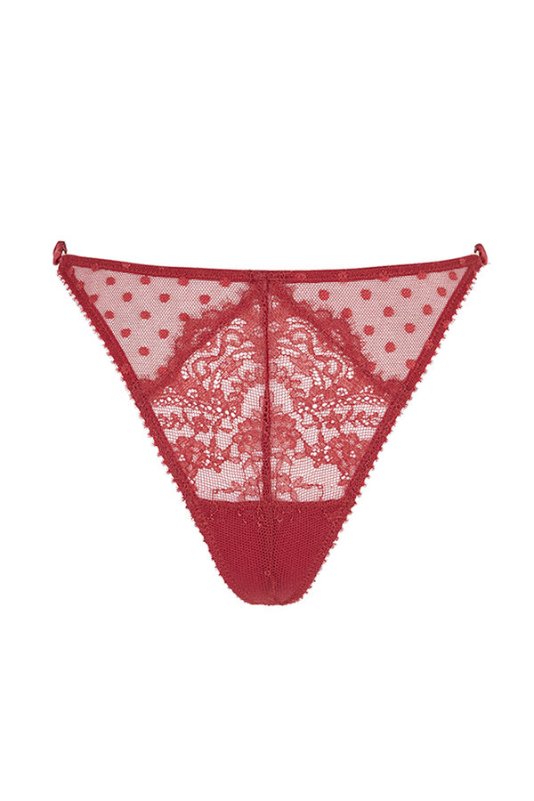 Womensecret Tanga encaje plumetí rojo rojo