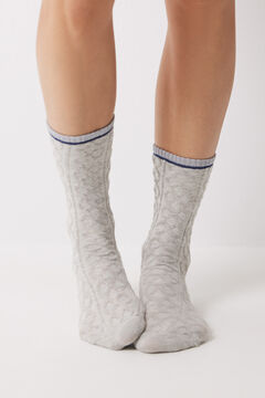 Womensecret Calcetines largos gris lurex gris