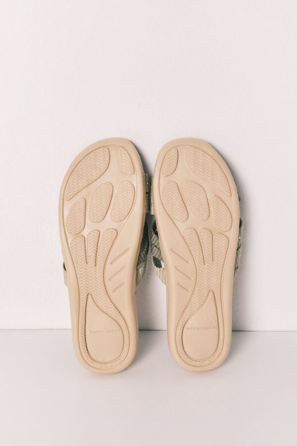 Women'secret Sandalias de tiras verde kaki