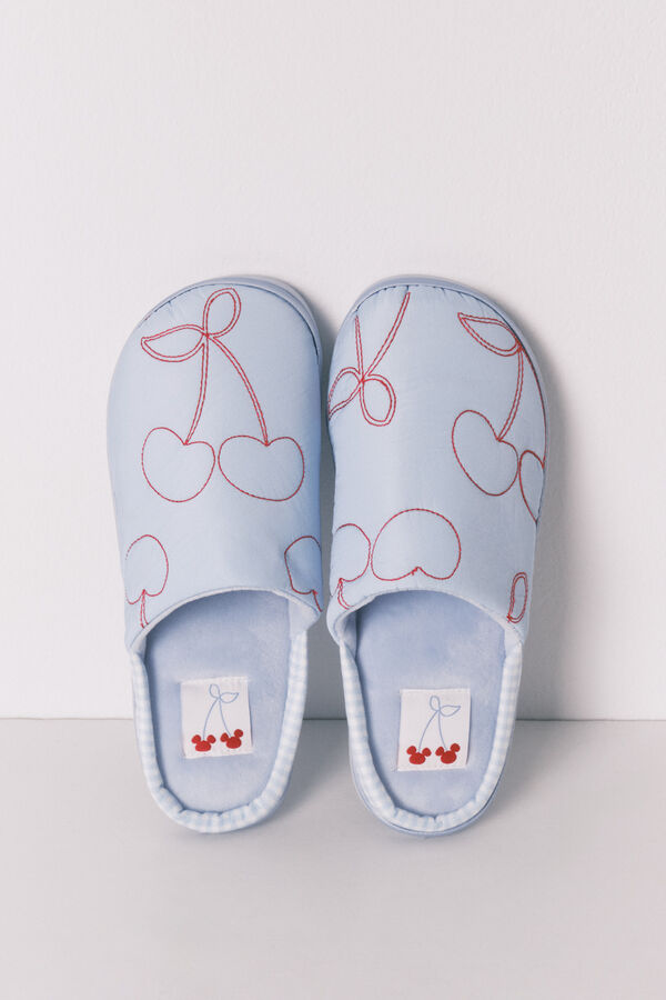 Women'secret Pantuflas de cerezas azules azul