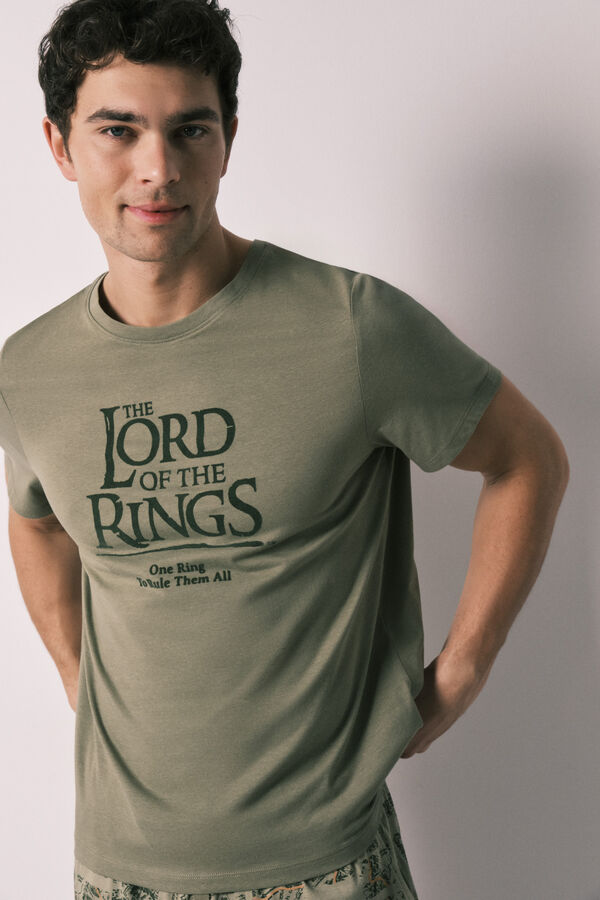 Women'secret Pijama corta de hombre de algod&oacute;n Lord of the Rings kaki