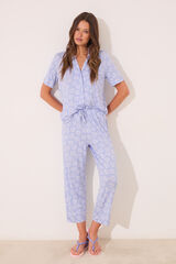 Womensecret Pijama camisera de viscosa Capri azul azul