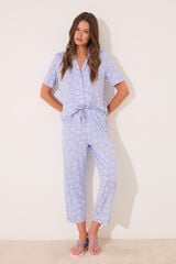 Womensecret Pijama camisera de viscosa Capri azul azul