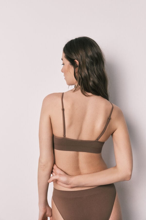 Women'secret AIRY Brasier top triangular sin costuras caf&eacute; chocolate  caf&eacute;