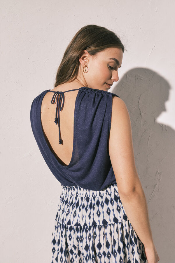 Women'secret Playera sin mangas azul azul
