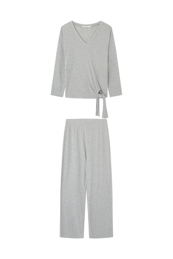 Womensecret Conjunto canalé gris gris