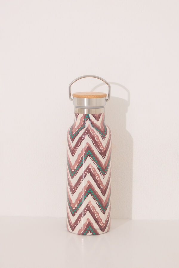Womensecret Botella de acero inoxidable con estampado tribal de 520 ml estampado