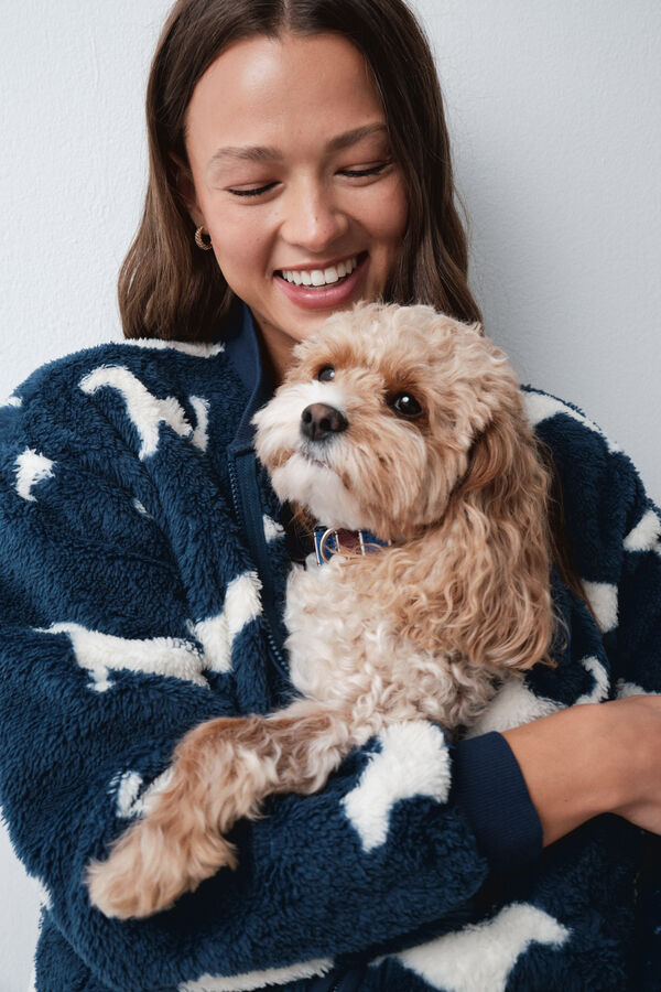 Women'secret Chamarra fluffy para perros azul estampado
