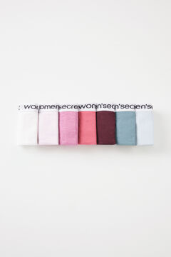 Womensecret Pack 7 panties clásicos algodón logo blanco