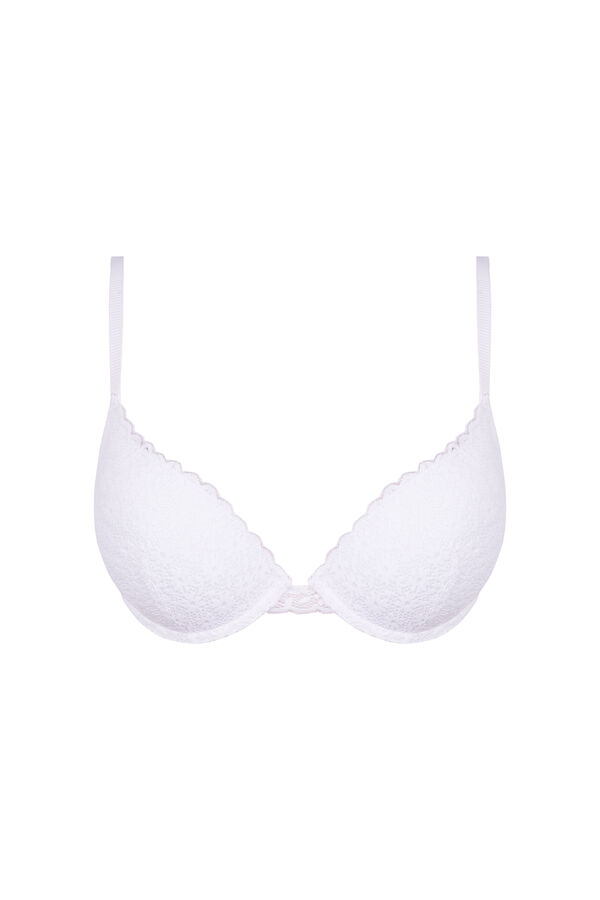 Women'secret GORGEOUS brasier push-up de encaje de flores blanco blanco