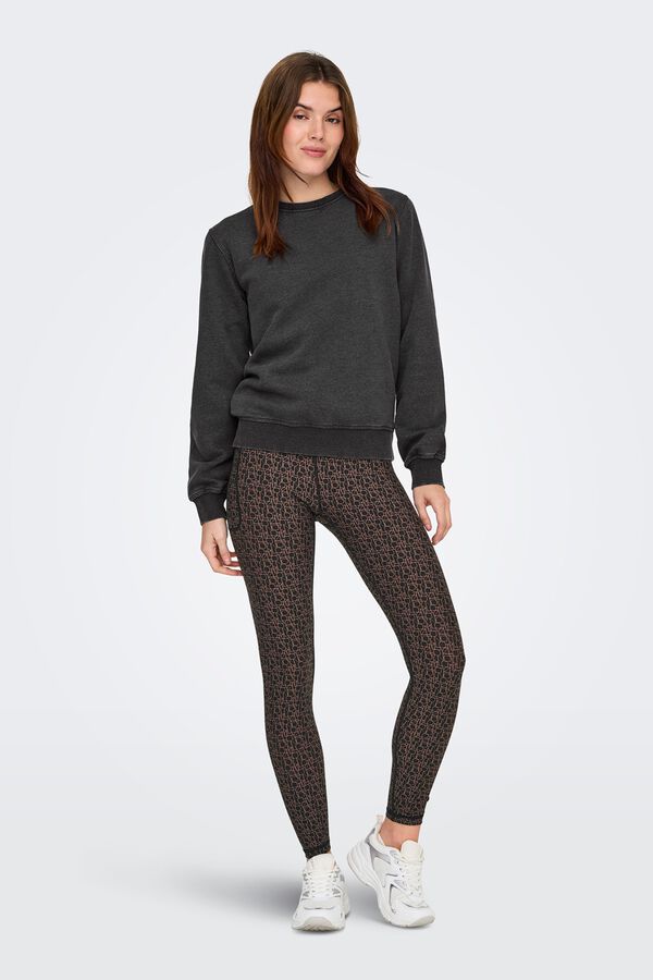 Only Play Leggings tiro alto estampado. negro