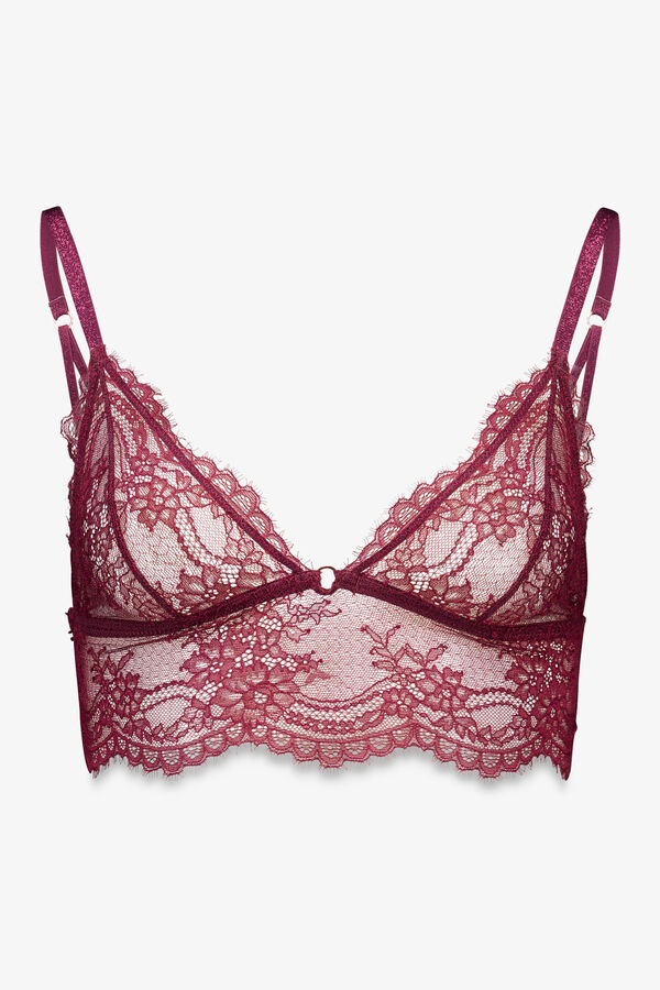 Womensecret Bralette de encaje vino especial púrpura