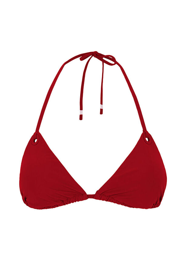 Womensecret Top de bikini triangular con cortina roja rojo