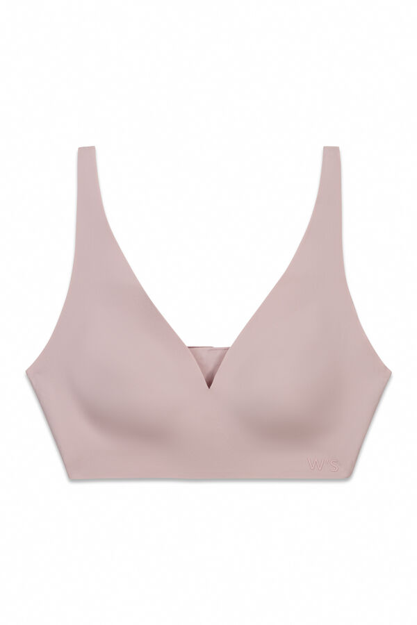 Women'secret Top halter liso de corte limpio rosa rosa