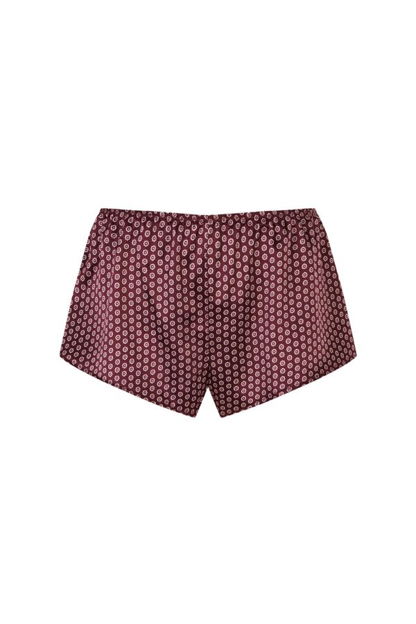 Women'secret Panty ancho de sat&eacute;n estampado de puntos burgundy p&uacute;rpura