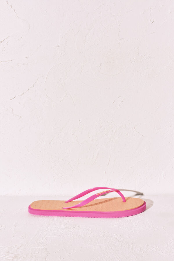 Women'secret Chanclas de dedo con textura floral naranja naranja