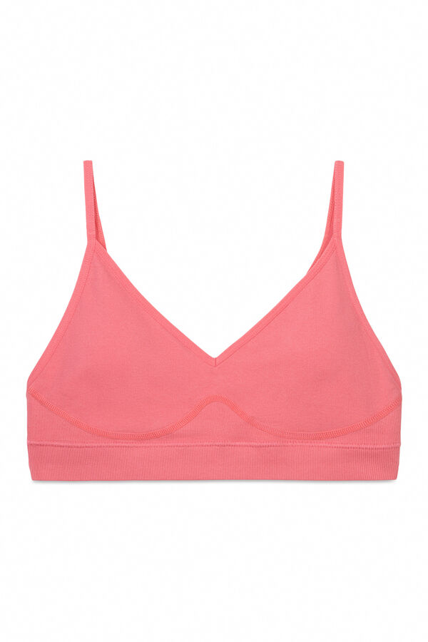 Womensecret Sujetador top relleno rosa copas extraíbles rosa