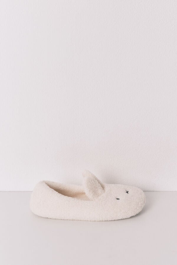 Women'secret Pantuflas para casa de zapatillas Miffy de borrego  marfil