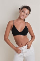 Womensecret Brasier triangular negro sin costuras negro