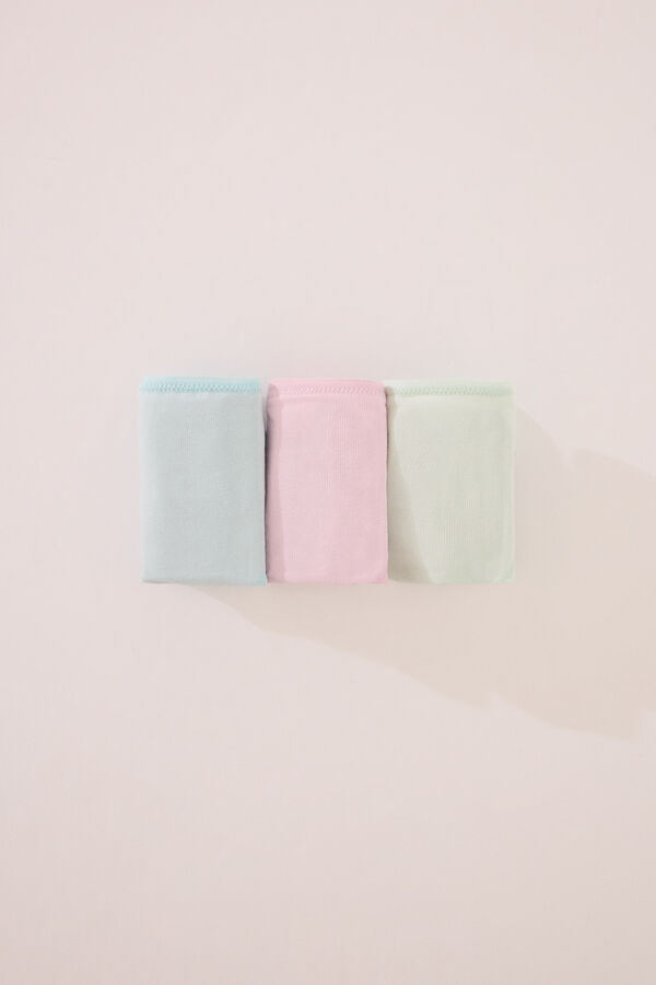Womensecret Pack de 3 tangas de algodón con logo blanco