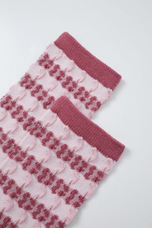 Women'secret Calcetines largos de rayas granate p&uacute;rpura