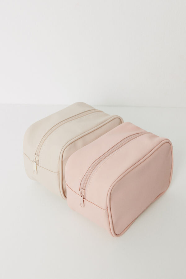 Womensecret Pack 2 neceseres pequeños rosa y beige estampado
