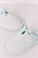Women'secret Pantuflas a rayas con lazo verde verde
