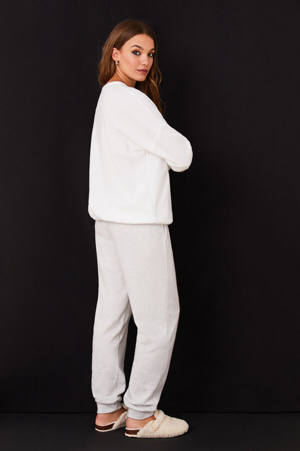 Womensecret Pijama polar Snoopy calabaza marfil