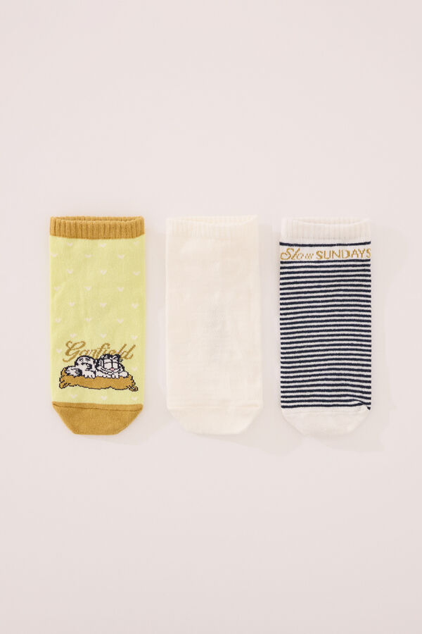 Womensecret Pack de 3 calcetines short Garfield estampado