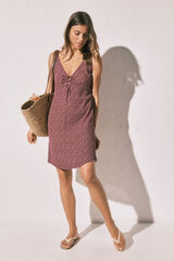 Women'secret Vestido corto estampado p&uacute;rpura