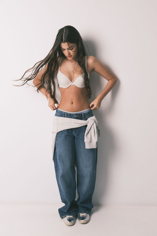 HI&BYE Brasier push up de algod&oacute;n gris gris