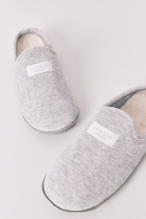 Womensecret Pantuflas para casa de velour gris gris