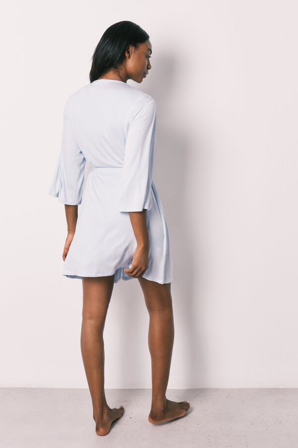 Women'secret Bata midi de tacto suave de viscosa azul azul