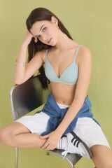 Womensecret Sujetador triangular relleno fijo verde verde