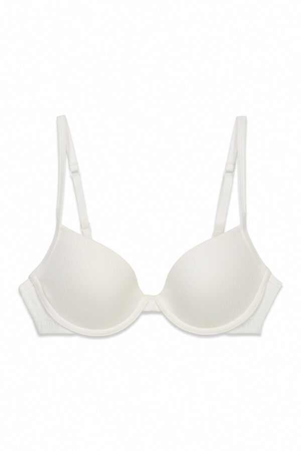 HI&BYE Brasier push up de algod&oacute;n blanco marfil