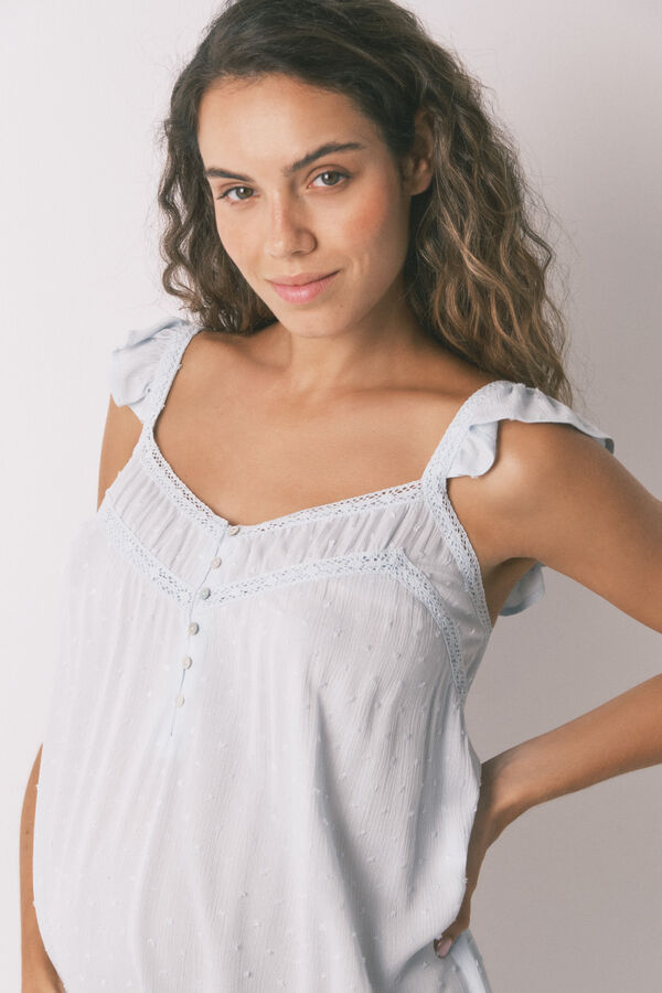 Womensecret Camisón de premamá verde soft touch estampado