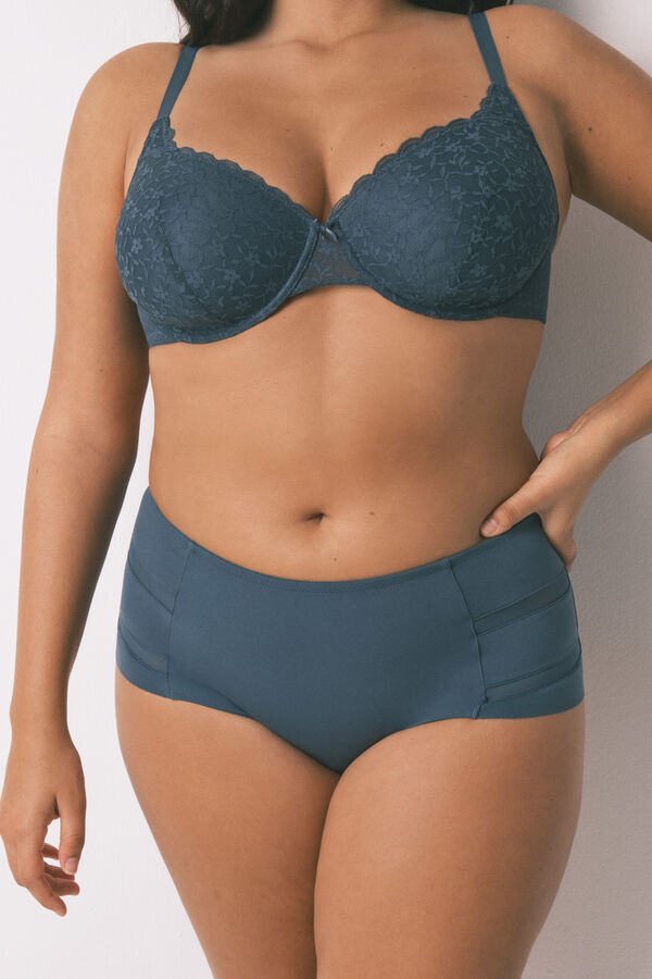 Women'secret Panty alta clásica de microfibra verde verde