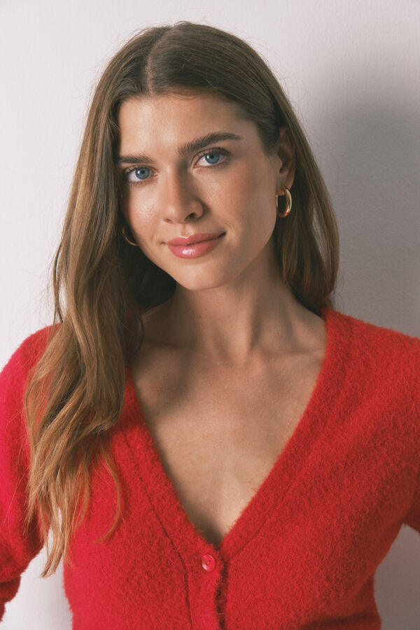 Women'secret C&aacute;rdigan corto tricot suave rojo rojo