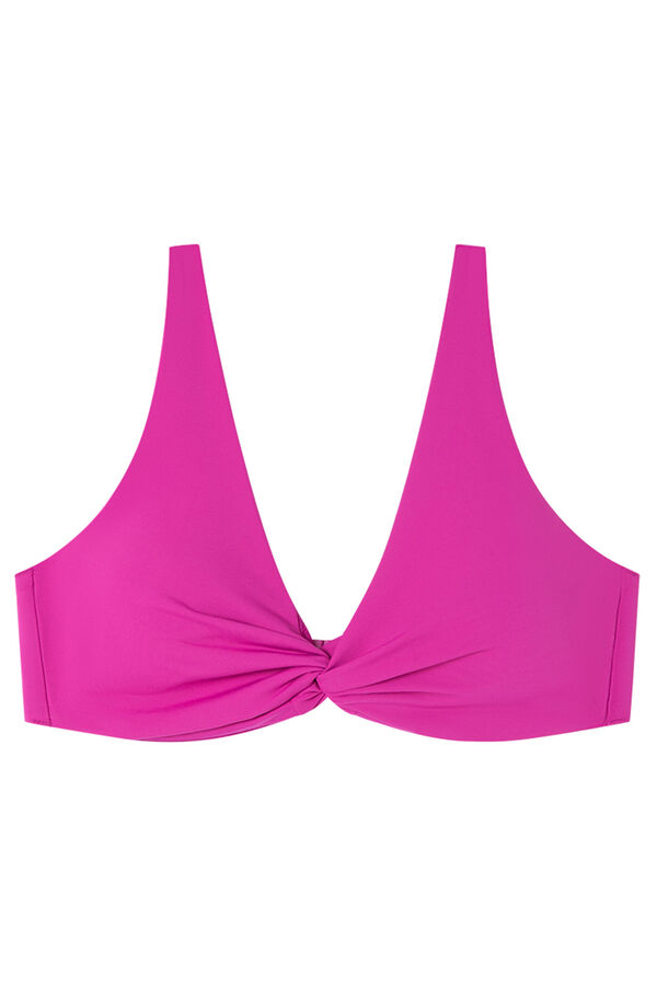 Womensecret Top de bikini con cuello halter de color rosa morado/lila