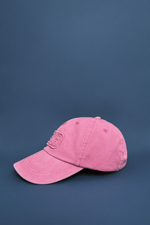 HI&BYE Gorra de algod&oacute;n rosa con logo bordado rosa