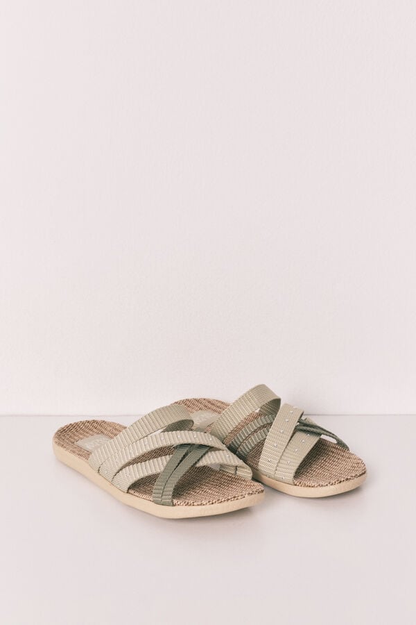 Women'secret Sandalias de tiras verde kaki