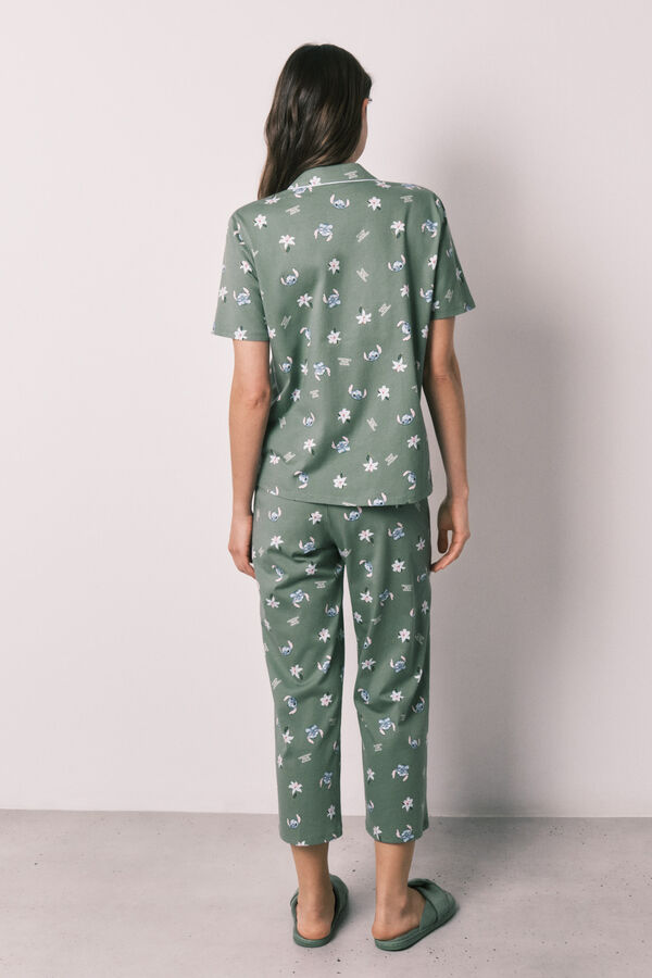 Women'secret Pijama camisera capri verde kaki