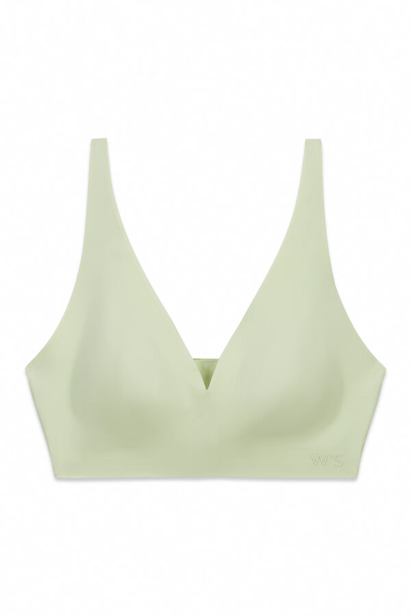 Women'secret Top cuello halter liso de corte limpio verde verde