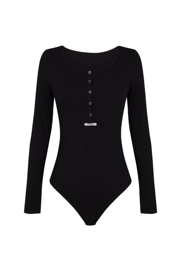 Women'secret Body manga larga negro negro