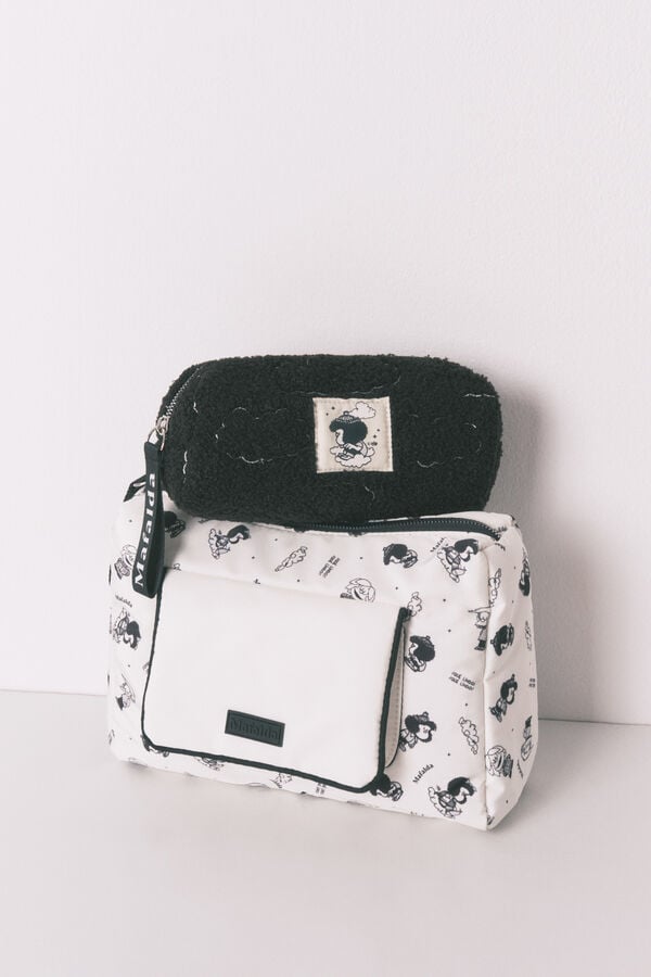 Women'secret Neceser grande de nylon blanco Mafalda marfil