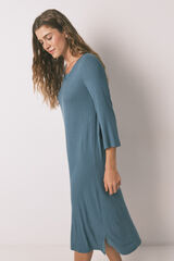Womensecret Camisón midi de viscosa verde verde