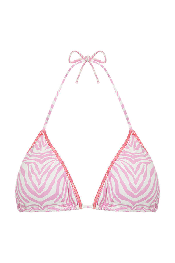 Womensecret Top de bikini triangular con cortina rosa rosa