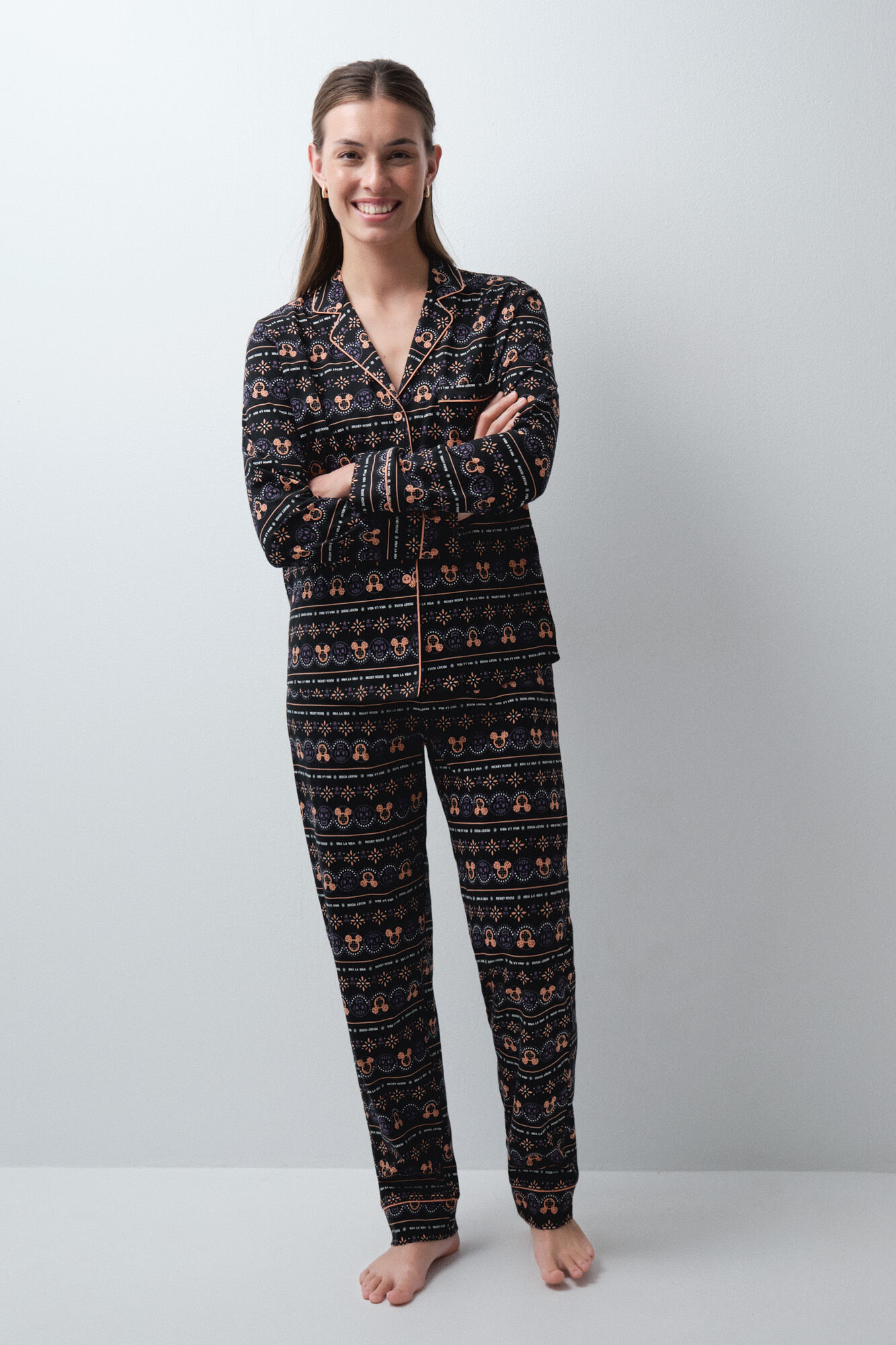 Women'secret Pijama larga camisera Mickey Halloween